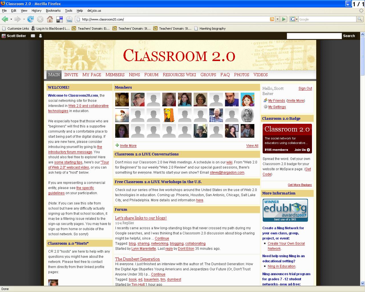 classroom webpage