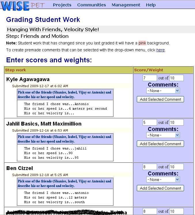 WISE student sample